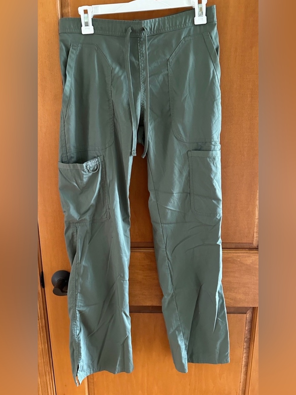Cherokee Workwear Authentic Unisex Cargo Scrub Pants XS Olive Green Drawstring